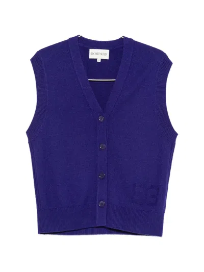 Bompard Sleeveless V-neck Cardigan In Blue