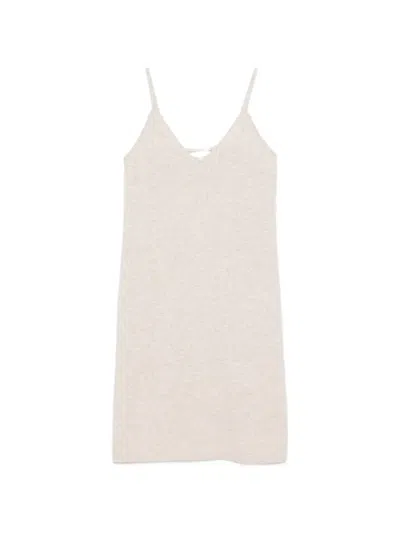 Bompard Strappy V-neck Dress In Neutral