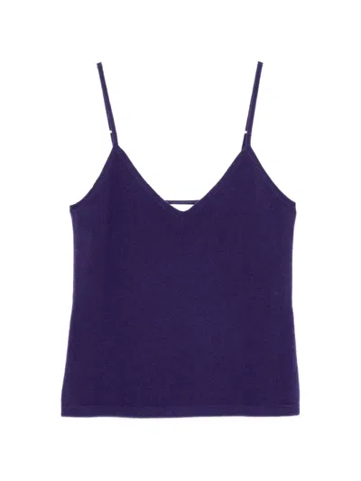 Bompard Strappy V-neck Tank Top In Purple