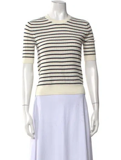 Pre-owned Bompard Striped Crew Neck Top In Neutrals