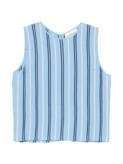 Bompard Striped Sleeveless Top In Blue