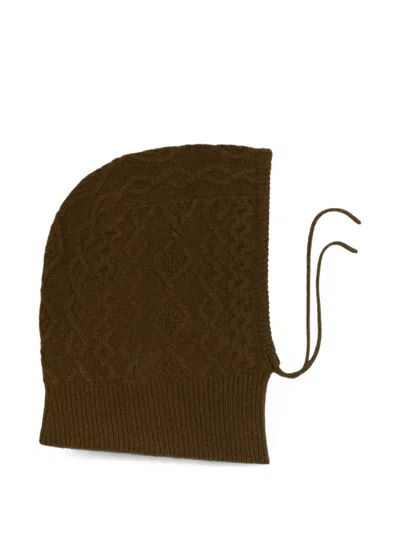 Bompard Suzie Cable-knit Cashmere Hood In Brown