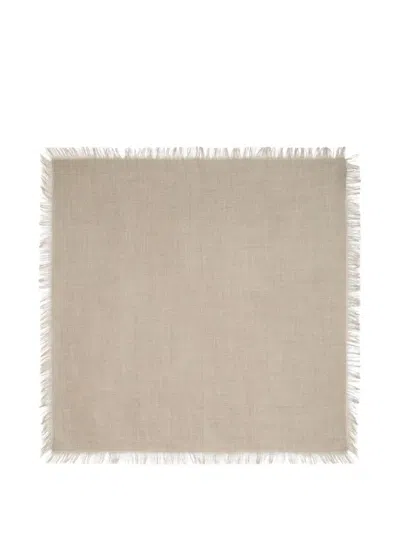 Bompard Swann Fringed Square Scarf In Neutral