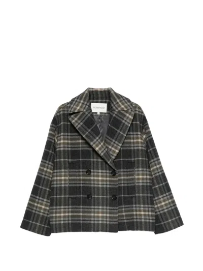 Bompard Tartan Double-breasted Jacket In Black