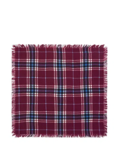 Bompard Tartan Fringed Scarf In Pink