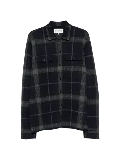 Bompard Tartan Jacquard Overshirt In Black