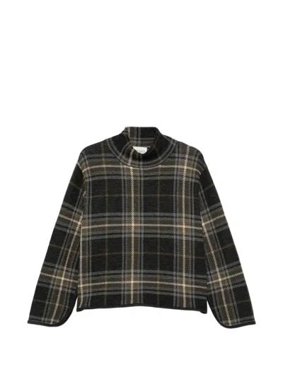 Bompard Tartan Mock-neck Sweater In Multi