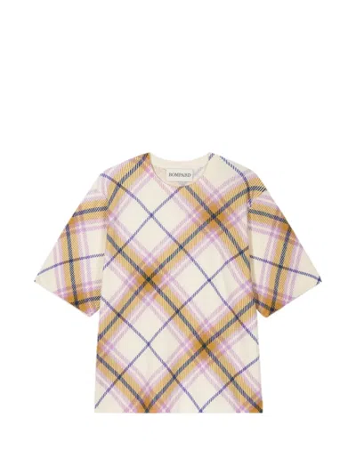 Bompard Tartan-print T-shirt In Gold