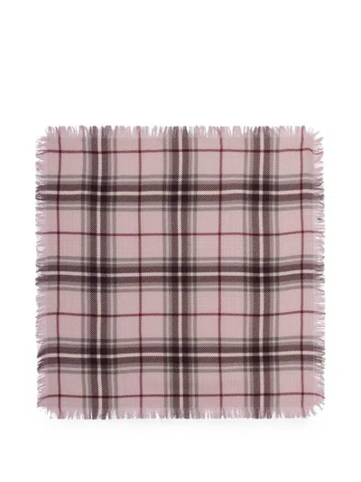 Bompard Tartan-print Fringed Scarf In Pink