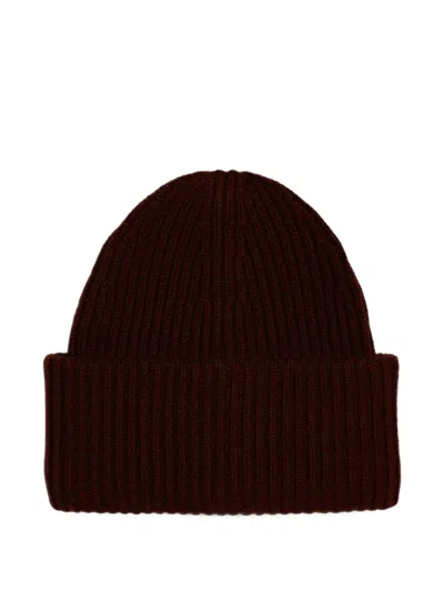 Bompard Tim Ribbed Cashmere Beanie Hat In Burgundy