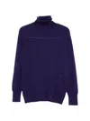 Bompard Turtleneck Sleeve-vent Sweater In Blue