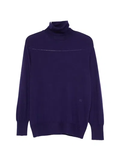 Bompard Turtleneck Sleeve-vent Sweater In Blue