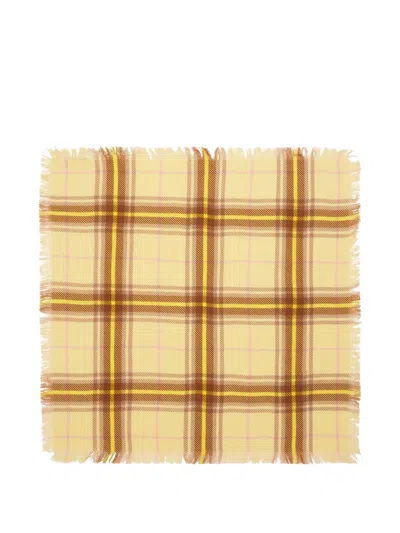 Bompard Twill Fringed Scarf In Yellow