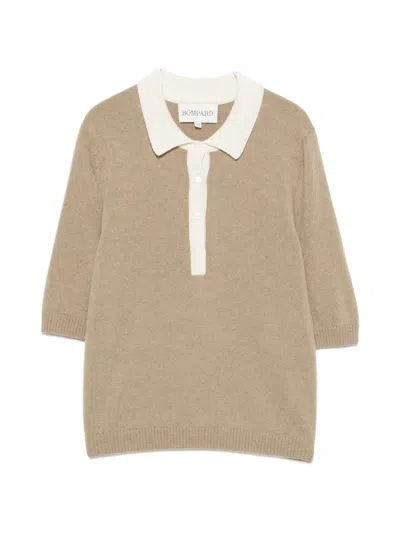 Bompard Two-tone Cashmere Polo Top In Nude