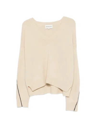 Bompard V-neck Long-sleeve Sweater In Brown