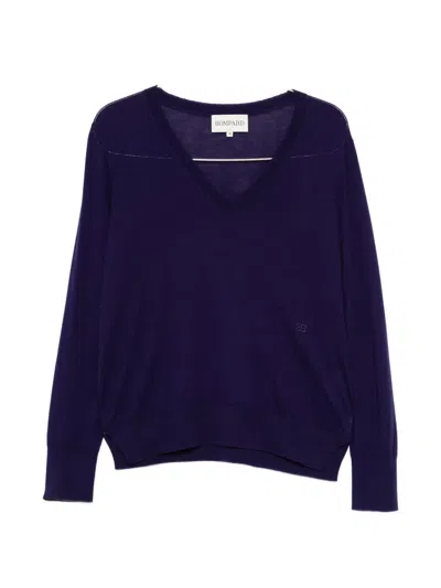Bompard V-neck Sweater In Blue