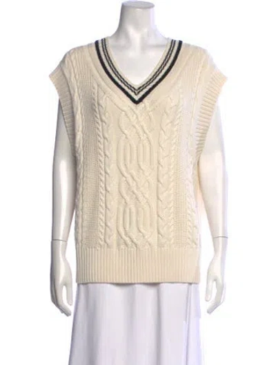 Pre-owned Bompard V-neck Sweater In Neutrals