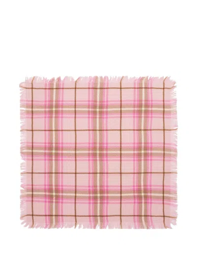 Bompard Woven Tartan Square Scarf In Pink