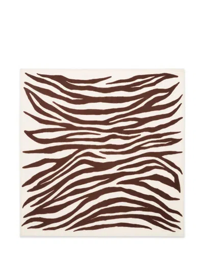 Bompard Zebra-print Square Scarf In Black