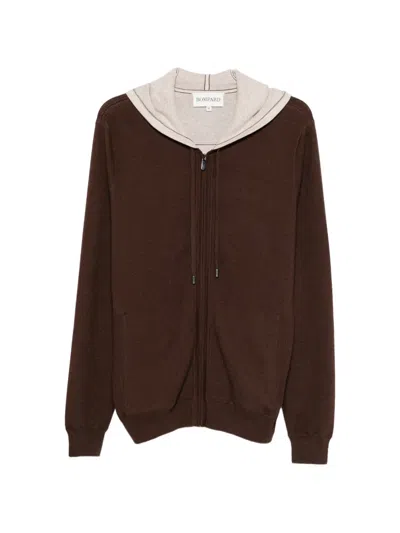 Bompard Zip-up Hoodie In Brown