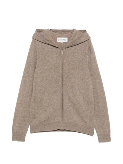 Bompard Zip-fastening Hoodie Cardigan In Brown