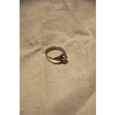 Bon Bon Fistral Silver Oval Moonstone Ring In Metallic
