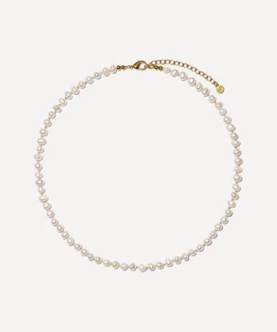 Bon Bon Jewellery Club 14ct Gold-plated Vermeil Brass Freshwater Pearl Necklace In White