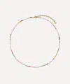 Bon Bon Jewellery Club 14ct Gold-plated Vermeil Silver Watermelon Tourmaline Skinny Bead Necklace