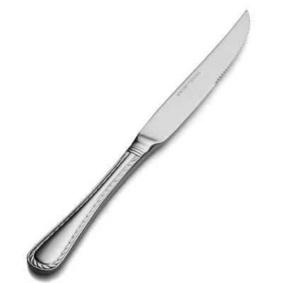 Bon Chef Amore Euro Solid Handle Serrated Steak Knife In Stainless Steel
