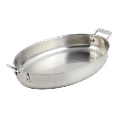 Bon Chef Cucina 4 Qt. Oval Au Gratin Dish In Stainless Steel