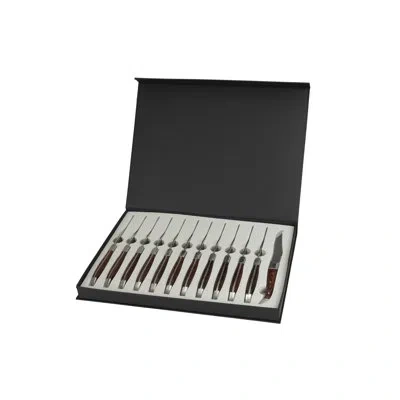 Bon Chef Laguiole 12 Piece Steak Knife Set In Red