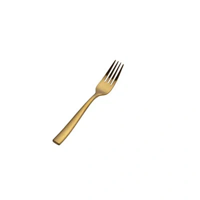 Bon Chef Manhattan 18/10 Stainless Steel Dessert Fork In Gold Matte