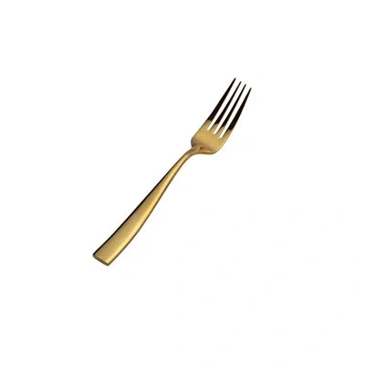 Bon Chef Manhattan 18/10 Stainless Steel Dinner Fork In Gold