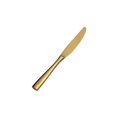 Bon Chef Manhattan 18/10 Stainless Steel Dinner Knife In Gold