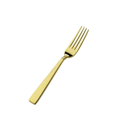 Bon Chef Roman 18/10 Stainless Steel Salad/dessert Fork In Gold