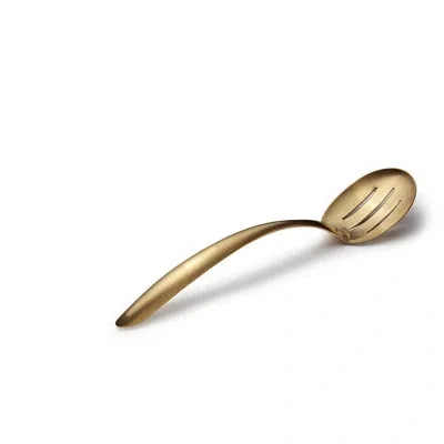 Bon Chef Slotted Serving Spoon In Gold Matte