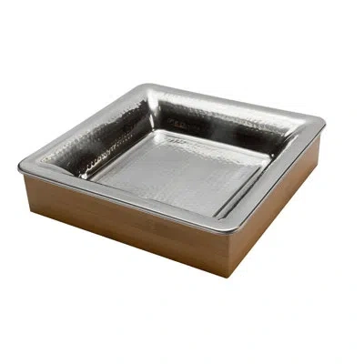 Bon Chef Wood Platter In Silver
