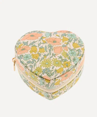 Bon Dep Poppy And Daisy Tana Lawn Cotton Round Jewellery Box In Multi