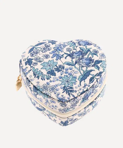 Bon Dep Serruria Tana Lawn Cotton Round Jewellery Box In Blue