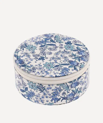 Bon Dep Serruria Tana Lawn Cotton Round Jewellery Box In Blue