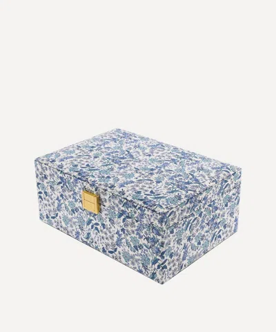 Bon Dep Serruria Tana Lawn Cotton Square Jewellery Box In Blue