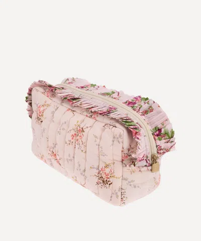 Bon Dep Garden Blooms Tana Lawn Cotton Ruffled Square Pouch In Multi