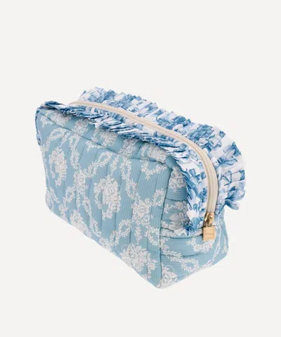 Bon Dep Garland Hampers Tana Lawn Cotton Ruffled Square Pouch In Multi