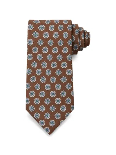 Bona Furtuna Floral-pattern Tie In Brown