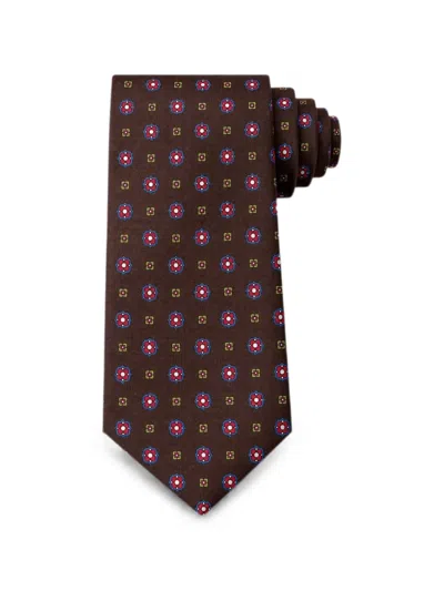 Bona Furtuna Geometric-pattern Tie In Brown