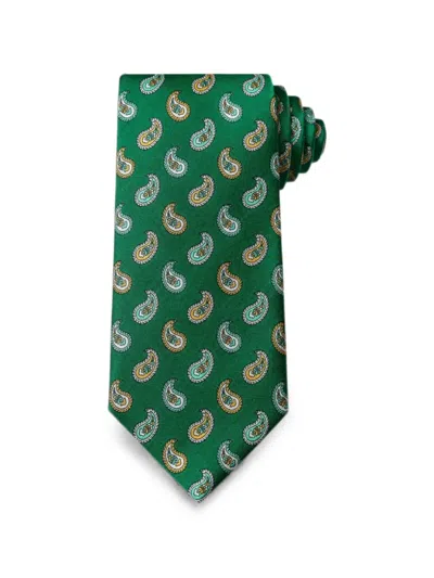 Bona Furtuna Paisley-print Silk-twill Tie In Green