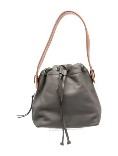 Pre-owned Bonastre Leather Shoulder Bag In Gray
