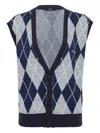 Bonbom Argyle-knit Cardigan In Blue