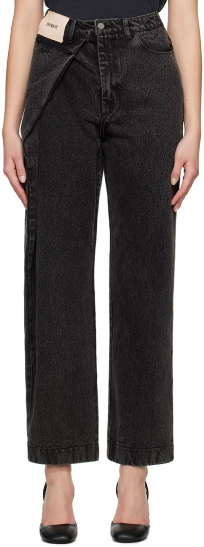 Bonbom Black Tuck Jeans In Bp23 Pants1