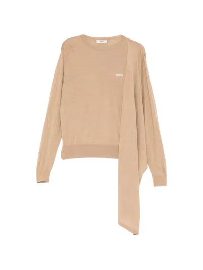 Bonbom Draped Long-sleeve Top In Pink